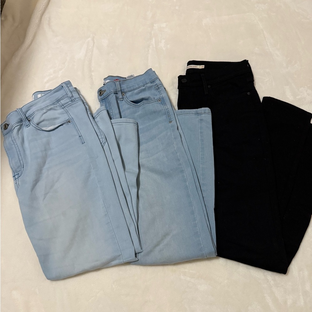 Celebrity Pink Women's Skinny Jeans in Light Blue and Black